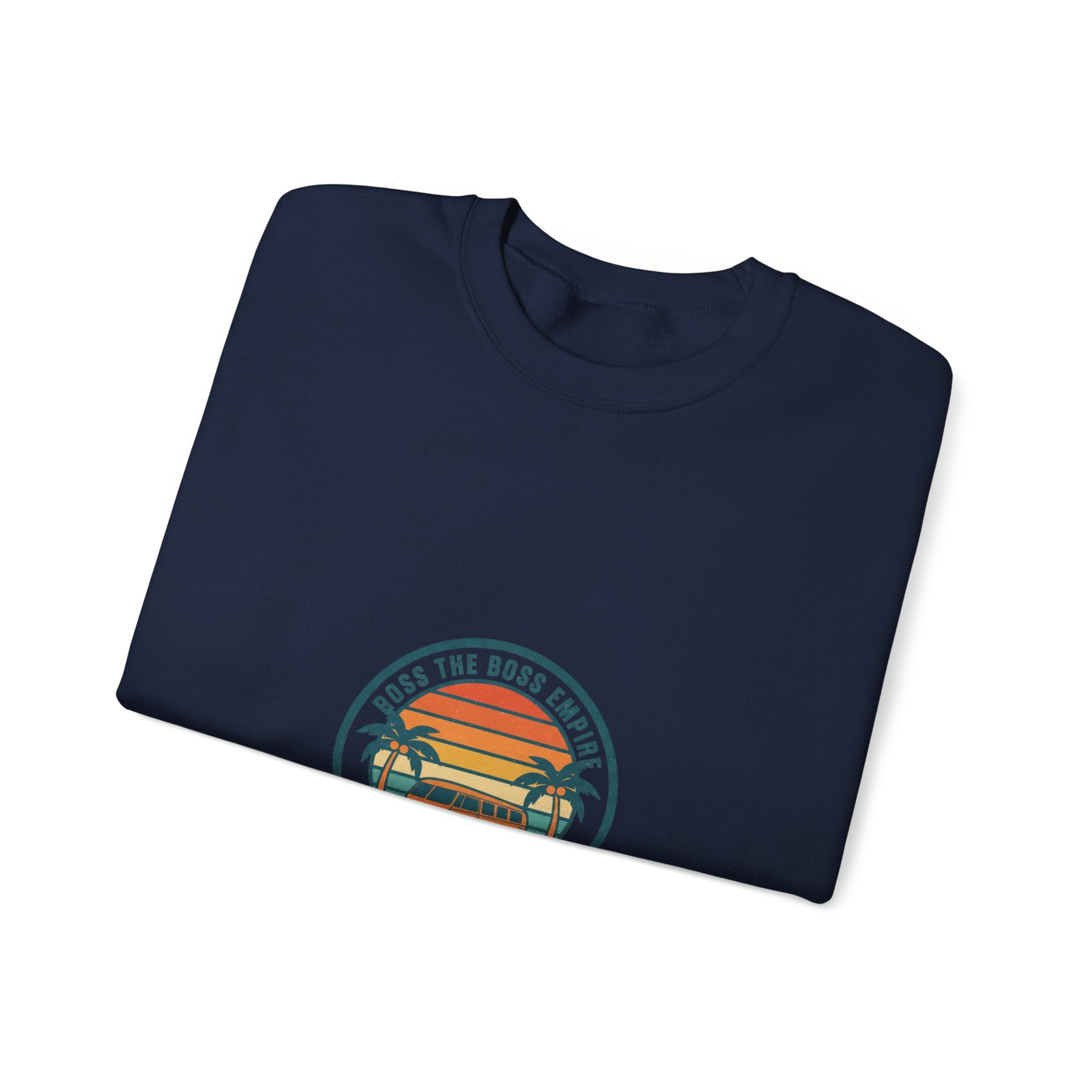 70s Sunset Surf Graphic Sweatshirt | Retro Palm Golden Hour postcard design