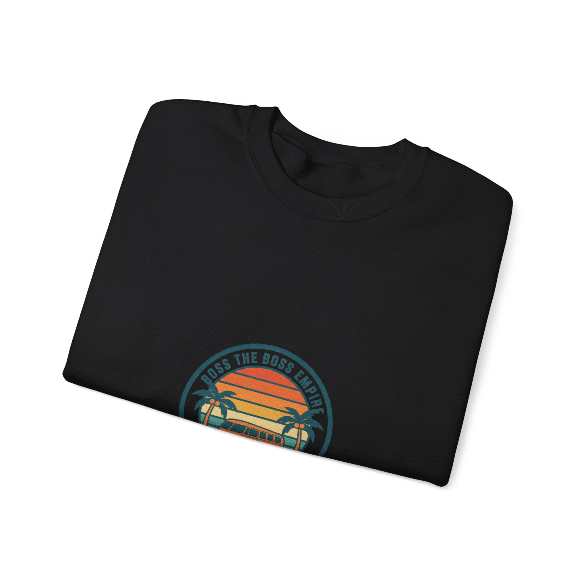 70s Sunset Surf Graphic Sweatshirt | Retro Palm Golden Hour postcard design