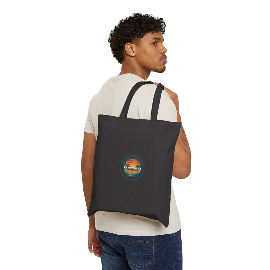 Retro 70s Sunset Palm Tote | Analog Sunshine, Golden Hour Postcard