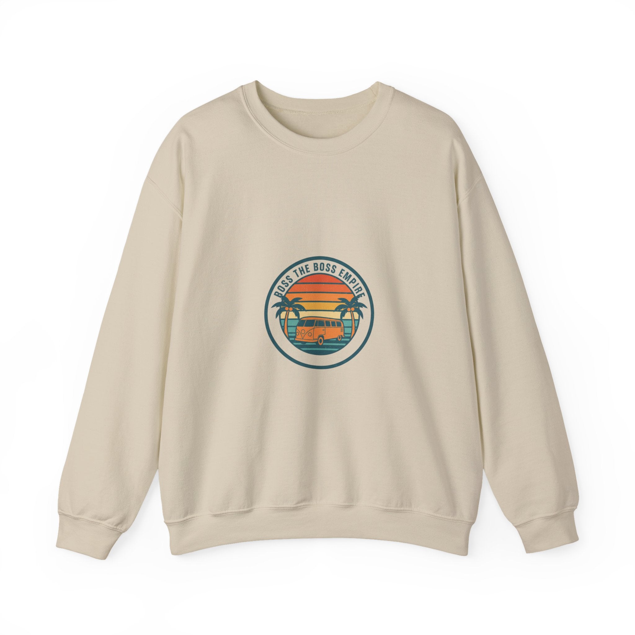70s Sunset Surf Graphic Sweatshirt | Retro Palm Golden Hour postcard design