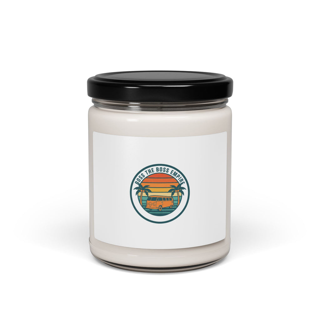 Golden Hour Sunset Candle | Retro 70s Palm Postcard Soy Candle