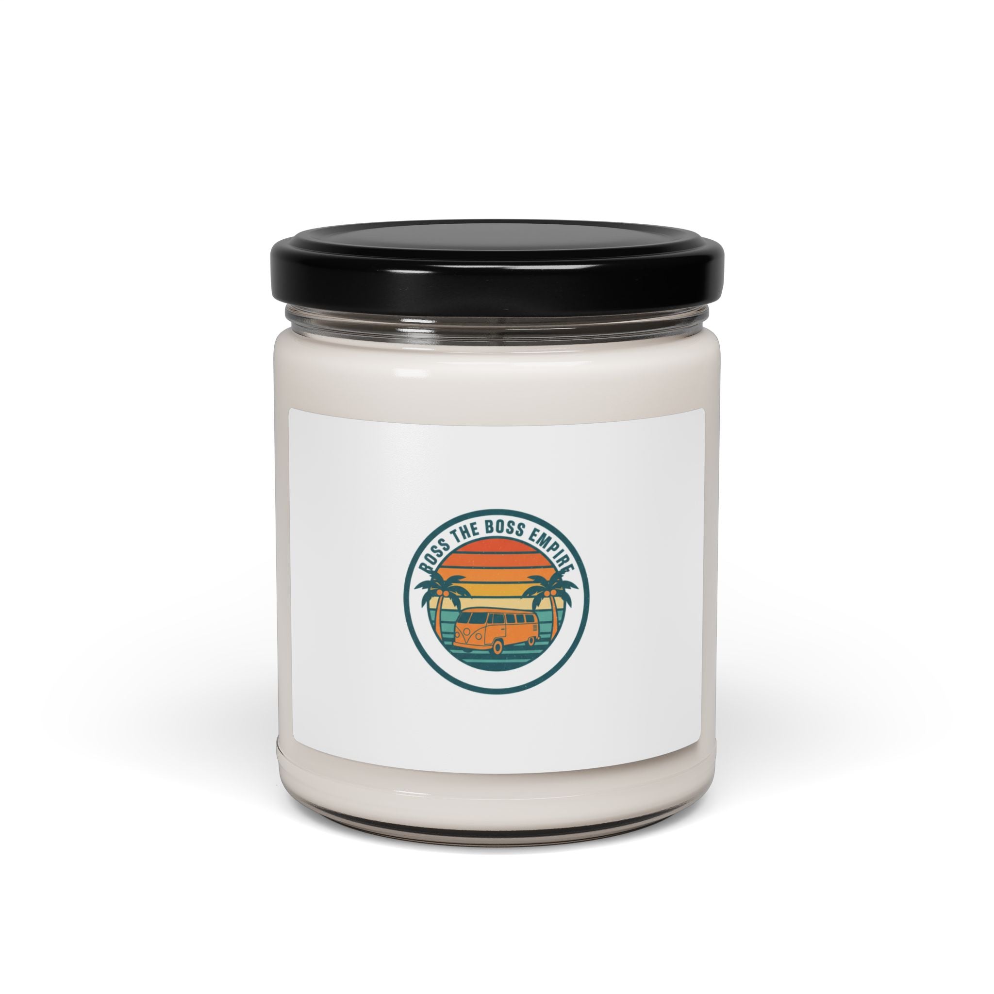 Golden Hour Sunset Candle | Retro 70s Palm Postcard Soy Candle