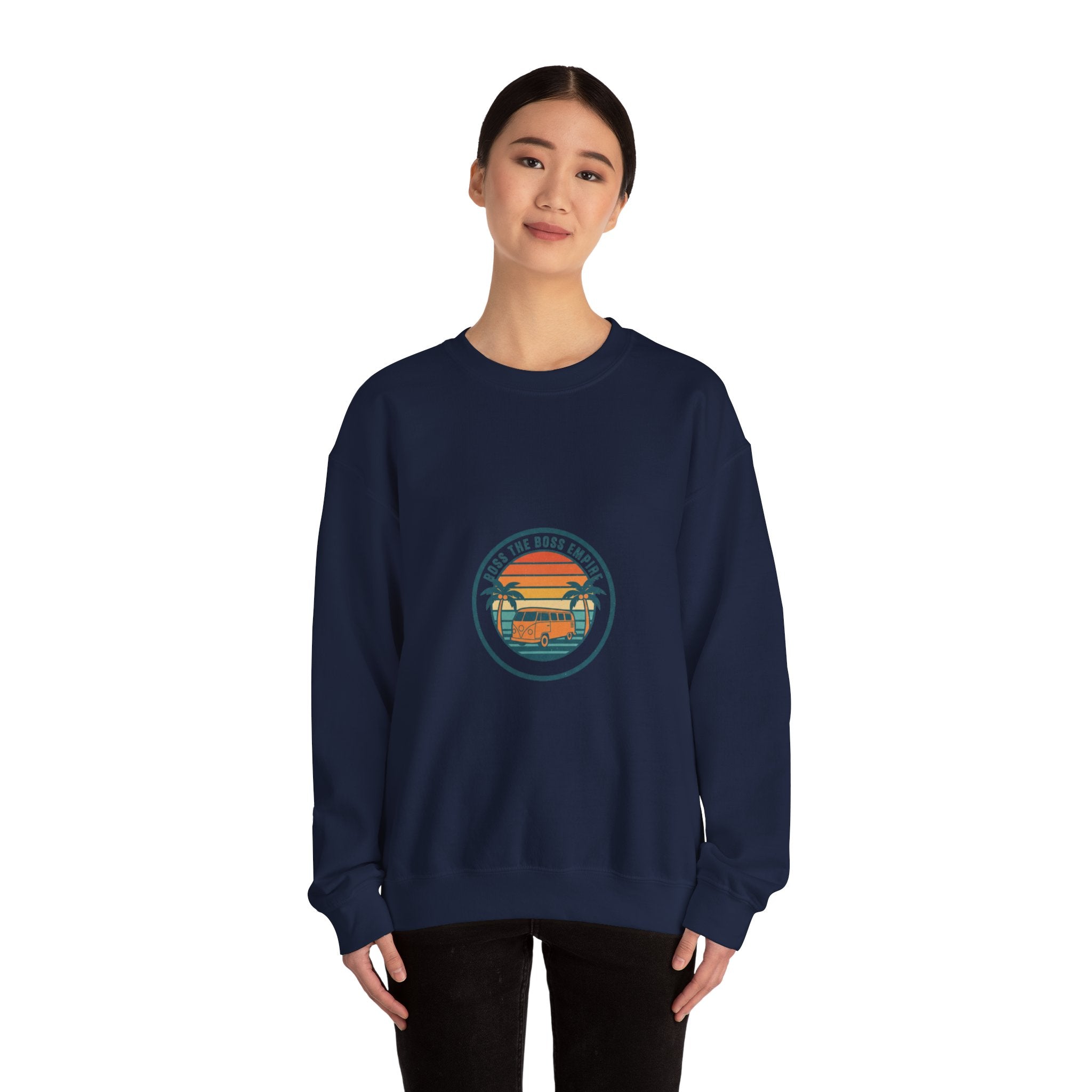 70s Sunset Surf Graphic Sweatshirt | Retro Palm Golden Hour postcard design
