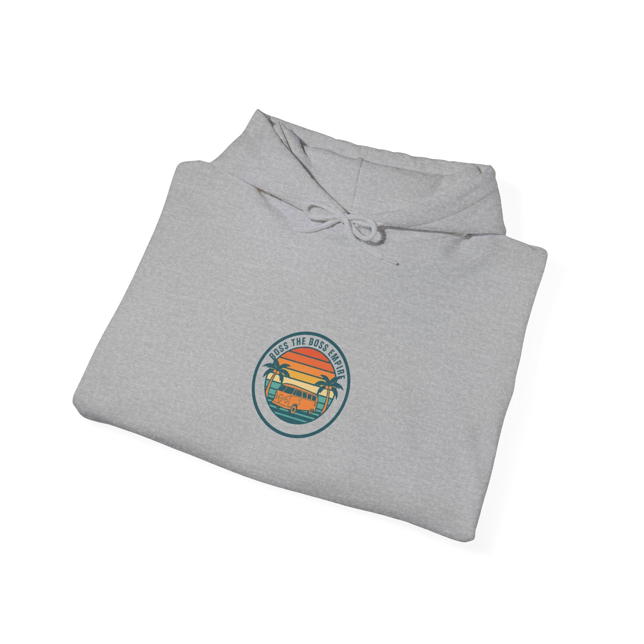 Vintage 70s Sunset Palm Hoodie | Retro Surf Graphic, Golden Hour Postcard