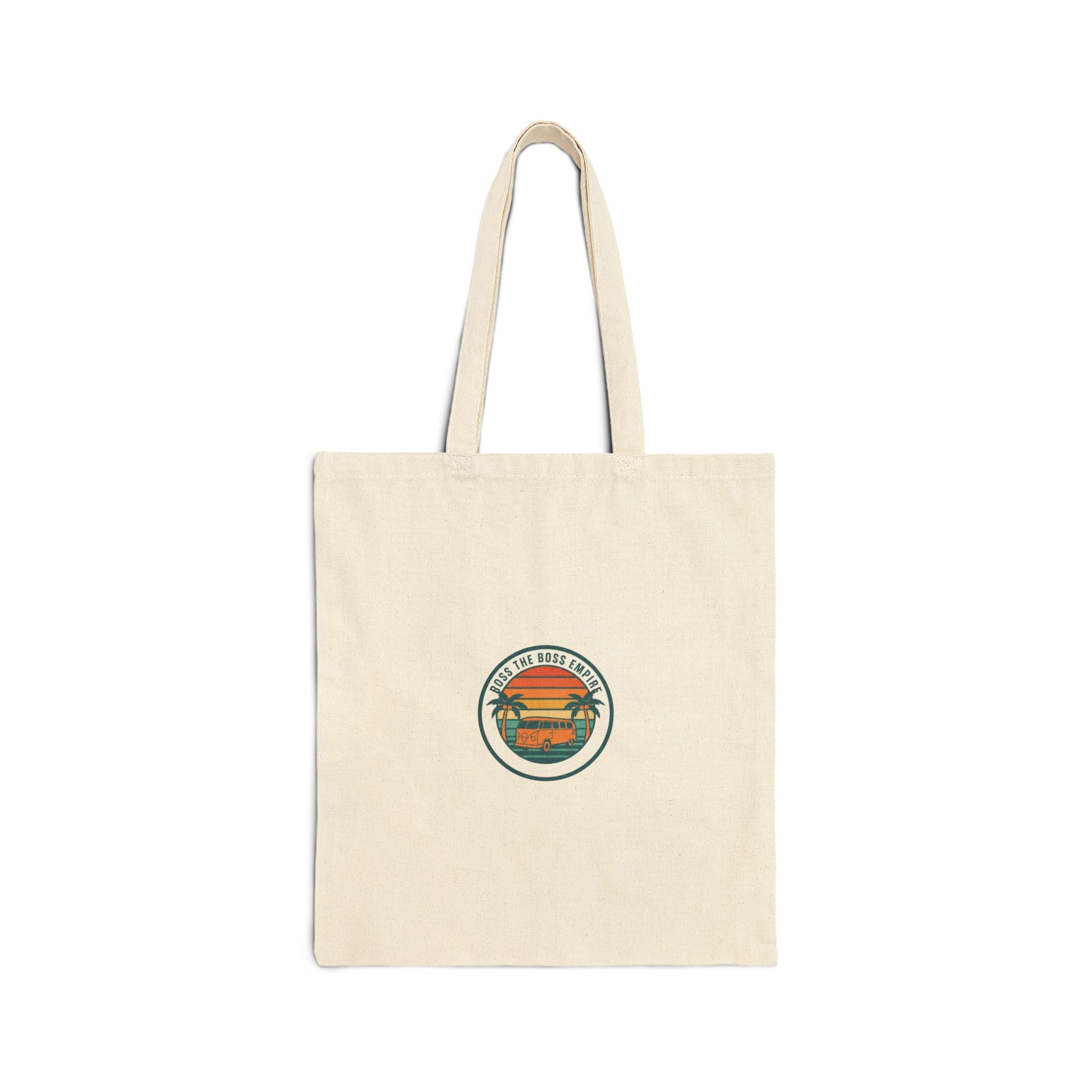 Retro 70s Sunset Palm Tote | Analog Sunshine, Golden Hour Postcard