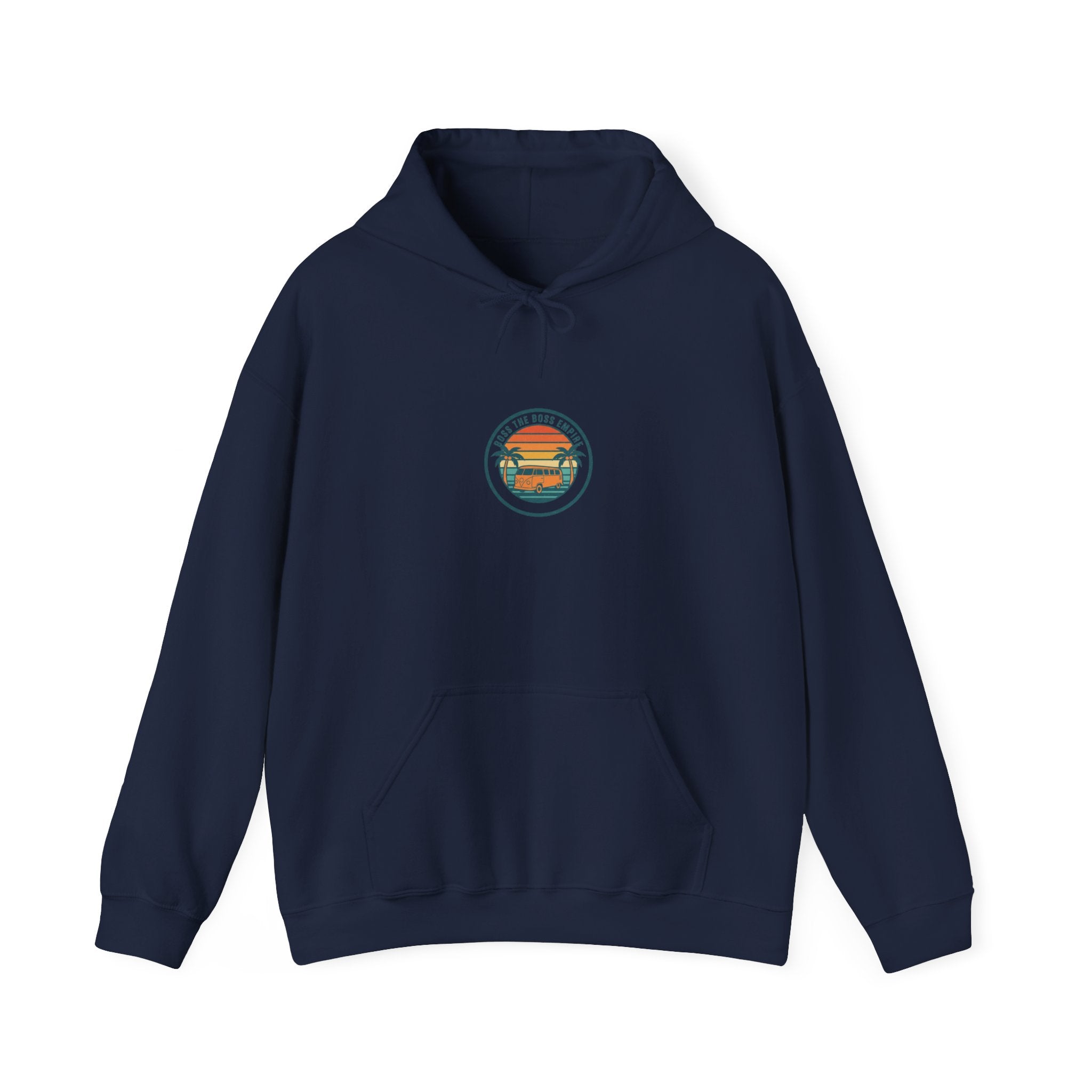 Vintage 70s Sunset Palm Hoodie | Retro Surf Graphic, Golden Hour Postcard