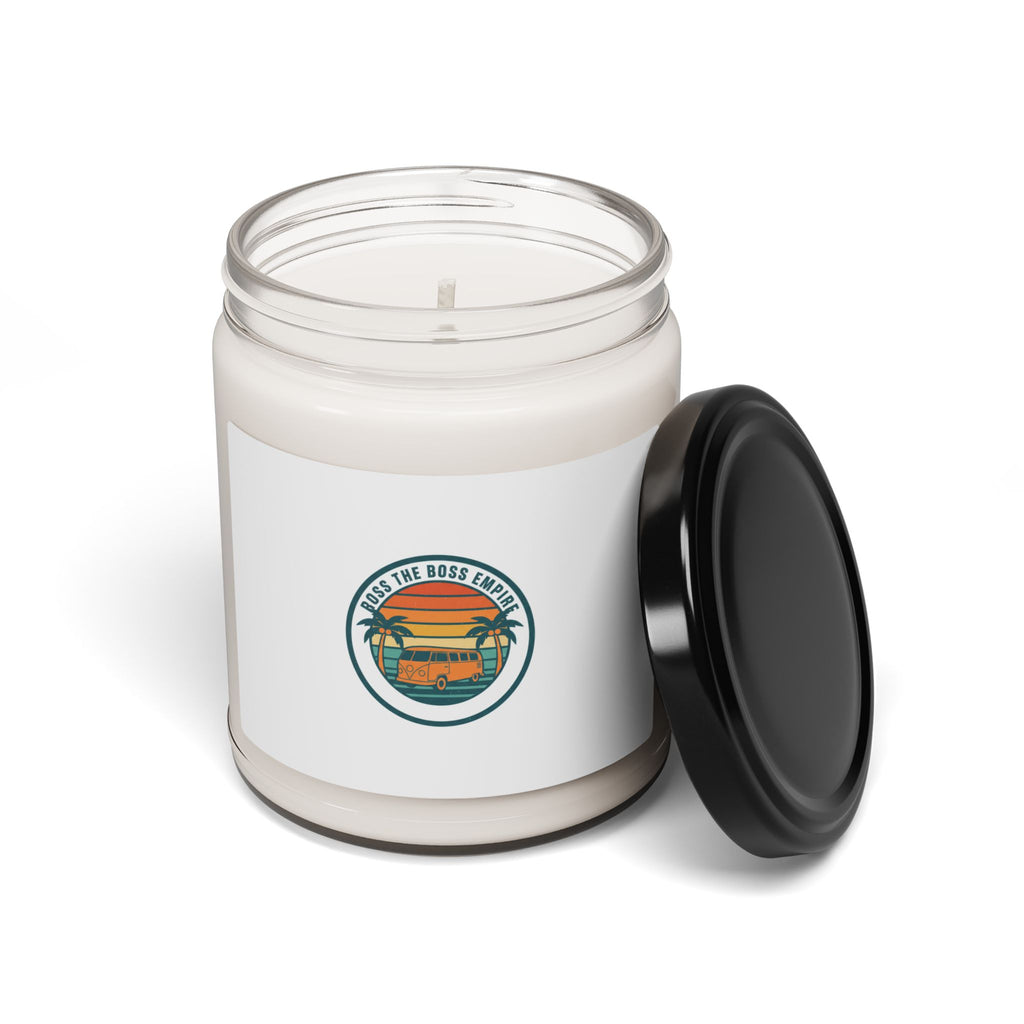Golden Hour Sunset Candle | Retro 70s Palm Postcard Soy Candle