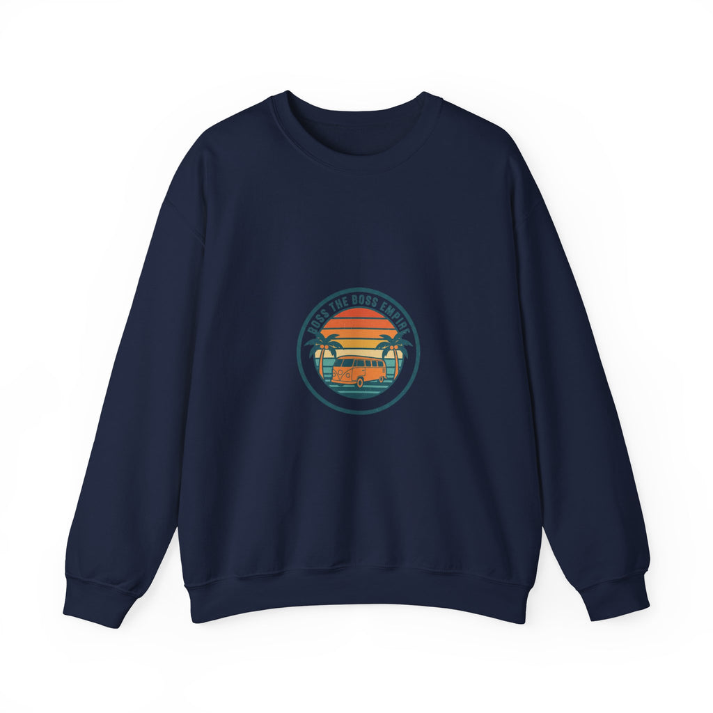 70s Sunset Surf Graphic Sweatshirt | Retro Palm Golden Hour postcard design