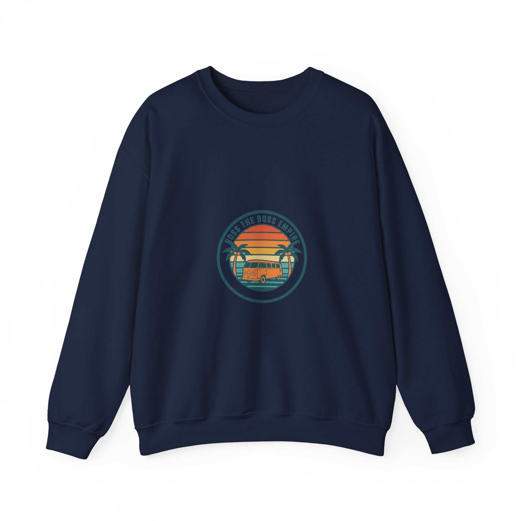 70s Sunset Surf Graphic Sweatshirt | Retro Palm Golden Hour postcard design