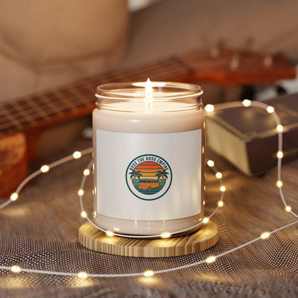 Golden Hour Sunset Candle | Retro 70s Palm Postcard Soy Candle