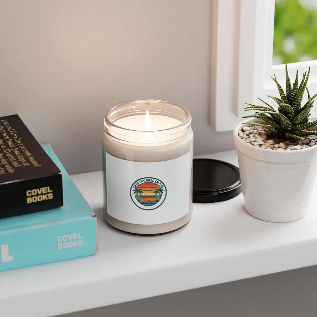 Golden Hour Sunset Candle | Retro 70s Palm Postcard Soy Candle