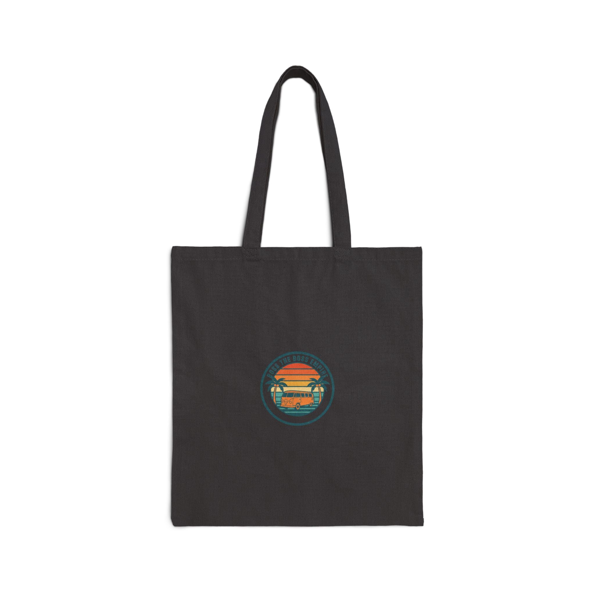 Retro 70s Sunset Palm Tote | Analog Sunshine, Golden Hour Postcard