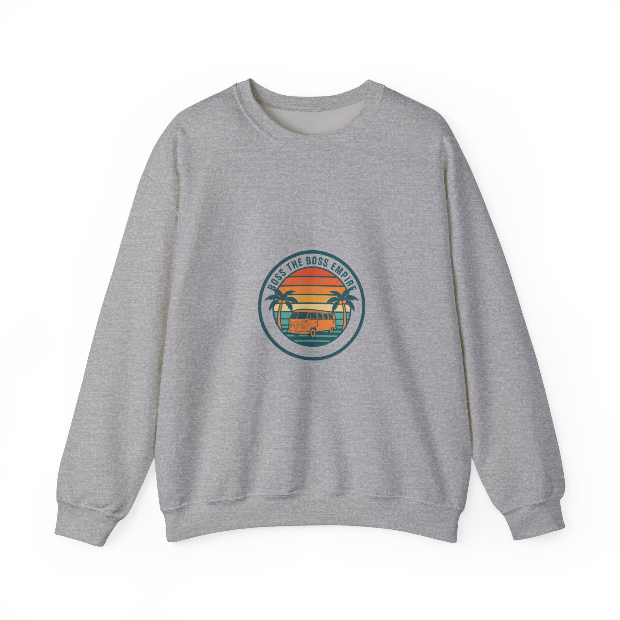 70s Sunset Surf Graphic Sweatshirt | Retro Palm Golden Hour postcard design