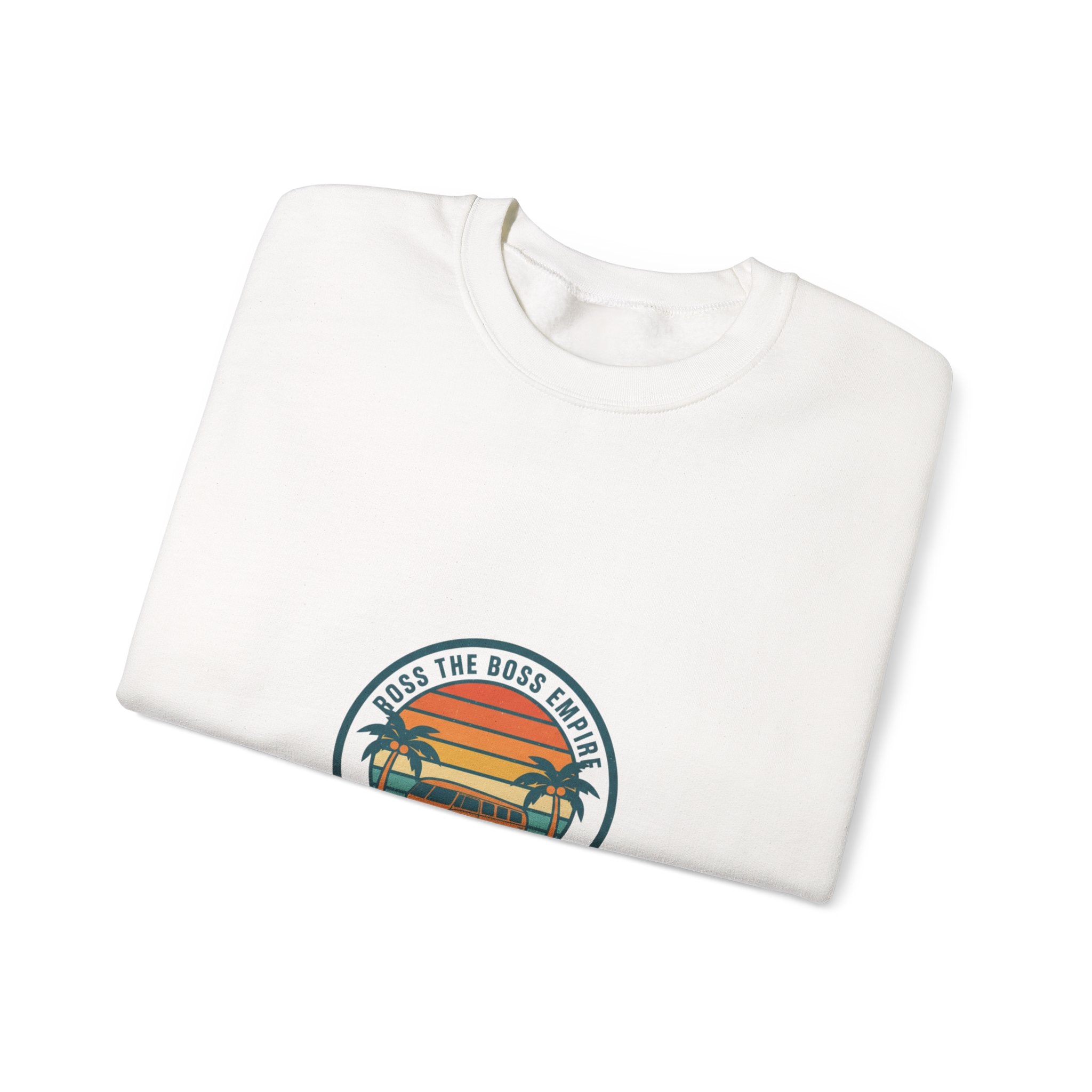 70s Sunset Surf Graphic Sweatshirt | Retro Palm Golden Hour postcard design