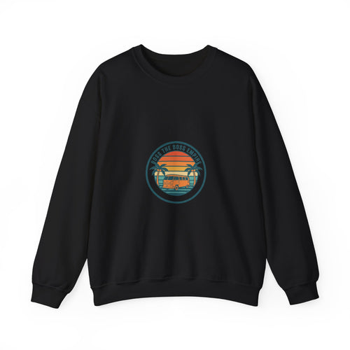 70s Sunset Surf Graphic Sweatshirt | Retro Palm Golden Hour postcard design